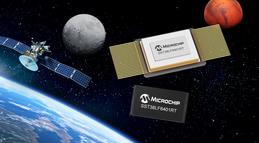 Microchip ajoute la mémoire SuperFlash® parallèle de 64 Mo à sa famille de composants tolérants aux radiations à usage spatial basés sur des composants COTS standards